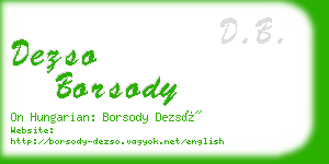 dezso borsody business card